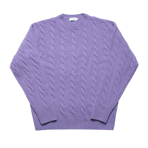 Cozy Wool Cashmere Cable Knit (Purple)