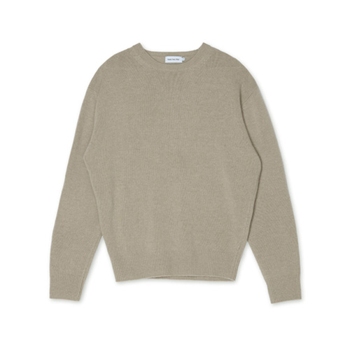 Cozy Wool Cashmere Round Neck Knit (Taupe)