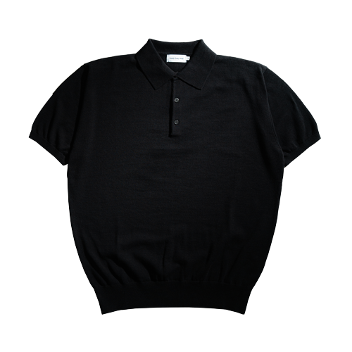 3B Short Sleeved Collar Knit (Black)