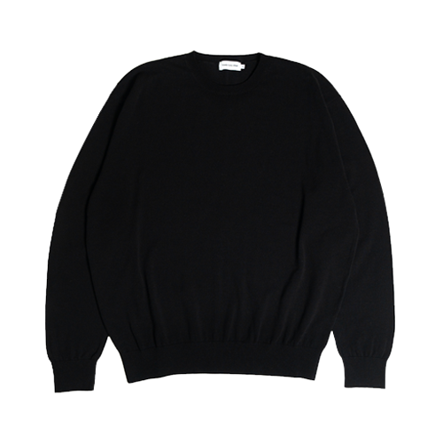 Relaxed Long Sleeved Cotton Knit (Black)