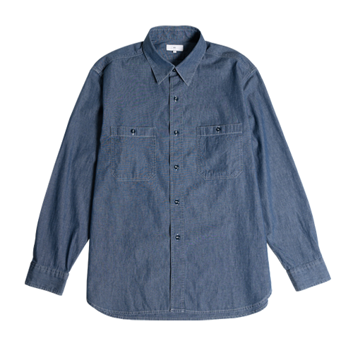 [SEW] Chambray Shirts (Dark Blue)